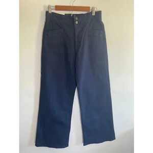 NWT Women's Mica Blue High Rise Wide Leg Navy Blue Slacks Pants Size 30 0121